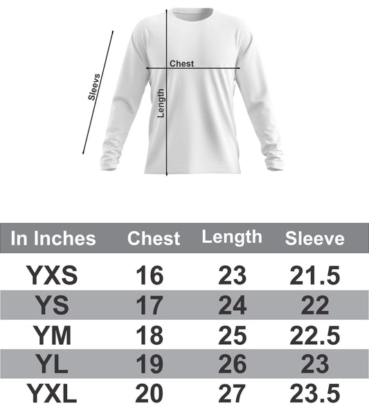 Product Sizing Youth Long Sleeve